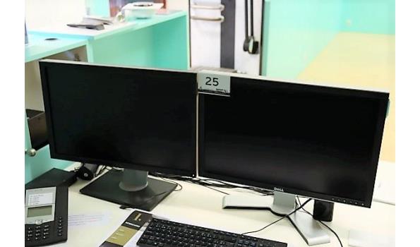 Computer DELL, type Optiplex 3070 + 2 TFT schermen DELL